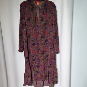 Joe Fresh Floral Long Sleeve Flowy Dress Size XL